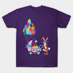 Easter Bunny and Chicks Baby Carriage Stroll T-Shirt